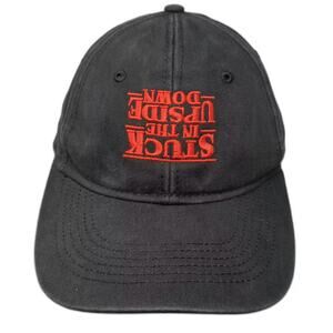 Sportsman Stuck In The Upside Down Black Red Baseball Cap Hat Adjustable OS